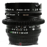 Seamless Follow Focus Gear for Asahi Opt. Co. SMC Pentax-A 16mm f2.8 Fish-Eye Lens