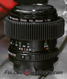 Seamless Follow Focus Gear for Canon FD 50mm f3.5 Macro Lens