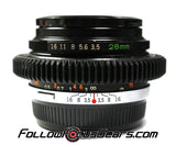 Seamless Follow Focus Gear for Olympus OM G.Zuiko Auto-W 28mm f3.5 Lens