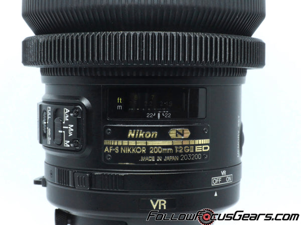 Seamless Follow Focus Gear for Nikon AF-S 200mm f2 G ED II Lens