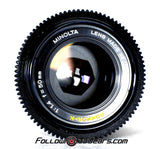 Seamless Follow Focus Gear for Minolta MD Rokkor-X 50mm f1.4 Lens