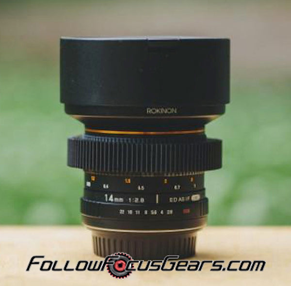 Seamless Follow Focus Gear for Rokinon 14mm f2.8 ED AS IF UMC Pro Lens