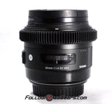 Seamless Follow Focus Gear for Sigma 30mm f1.4 DC Art Lens